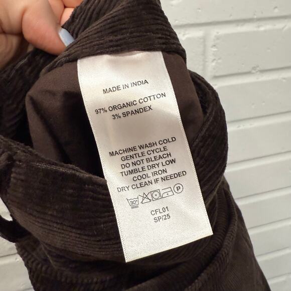 Quince NWT Orgaxnic Stretch Corduroy Pants Espresso Brown 31x32 90s Christmas - Picture 12 of 13